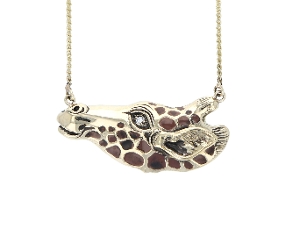 14K Yellow Gold & Diamond Giraffe Necklace